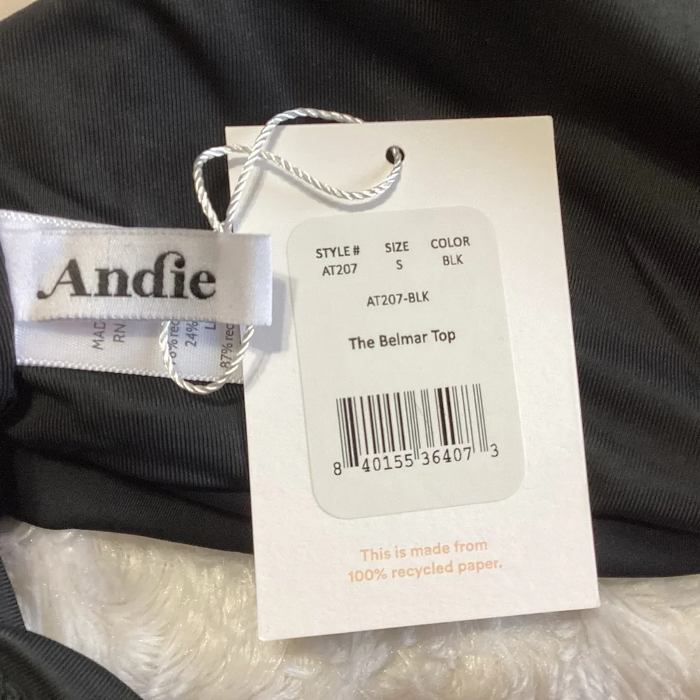 NEW Andie Swim The Belmar Top in Black S - Picture 3 of 8